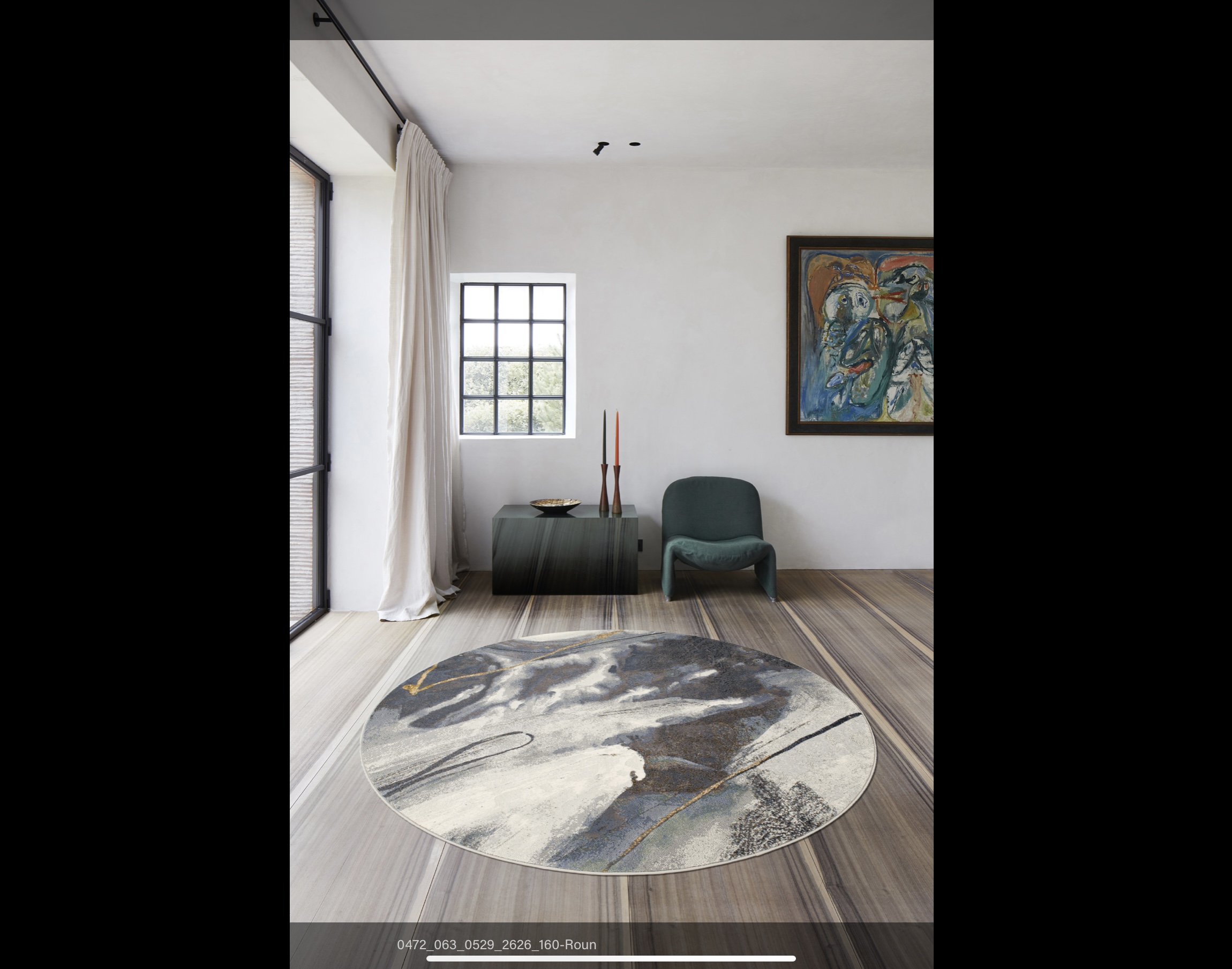 Galleria Marble Grey/Brown Round