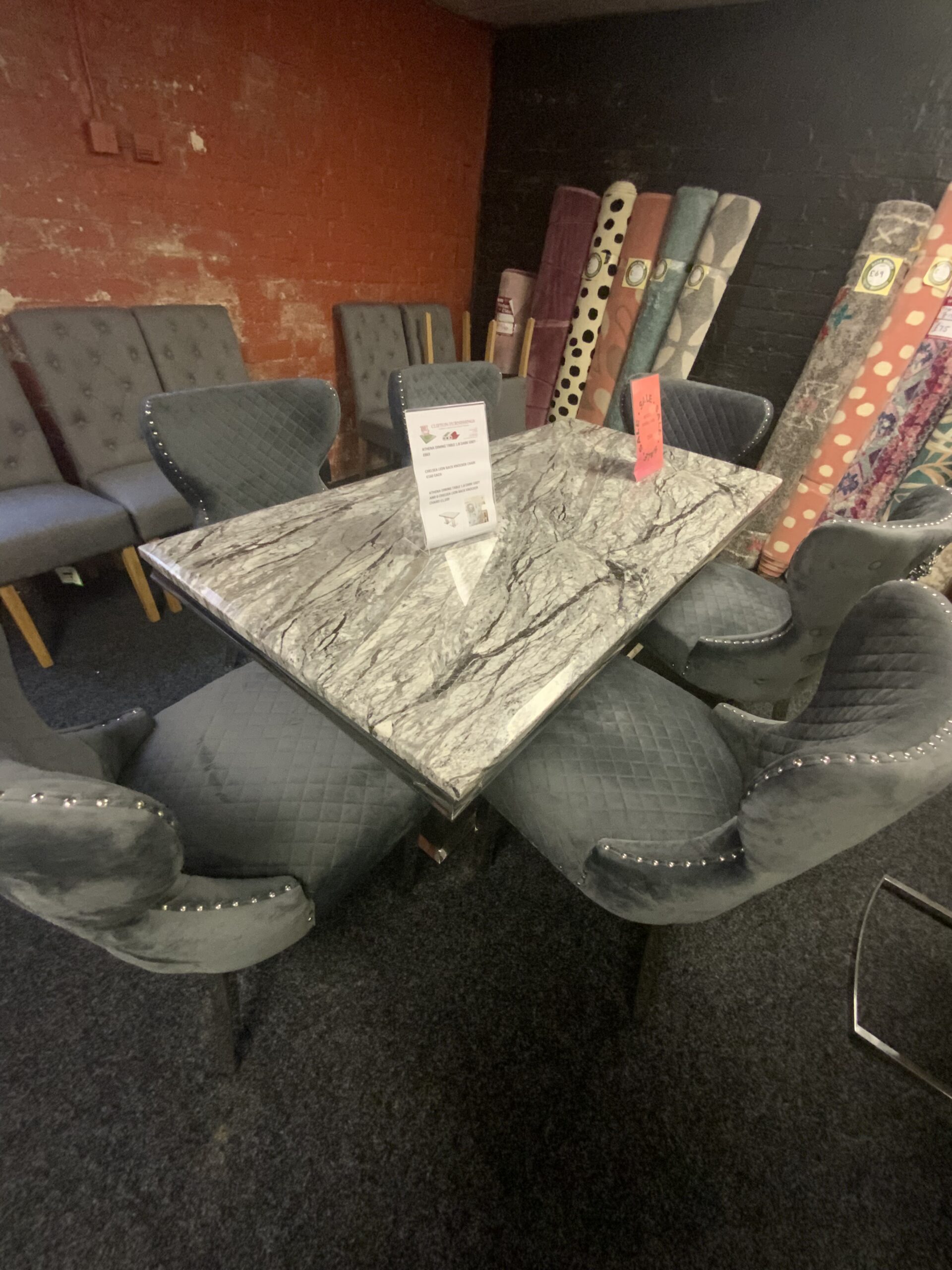 Athena Dining Table 1.8 Dark Grey - Image 2