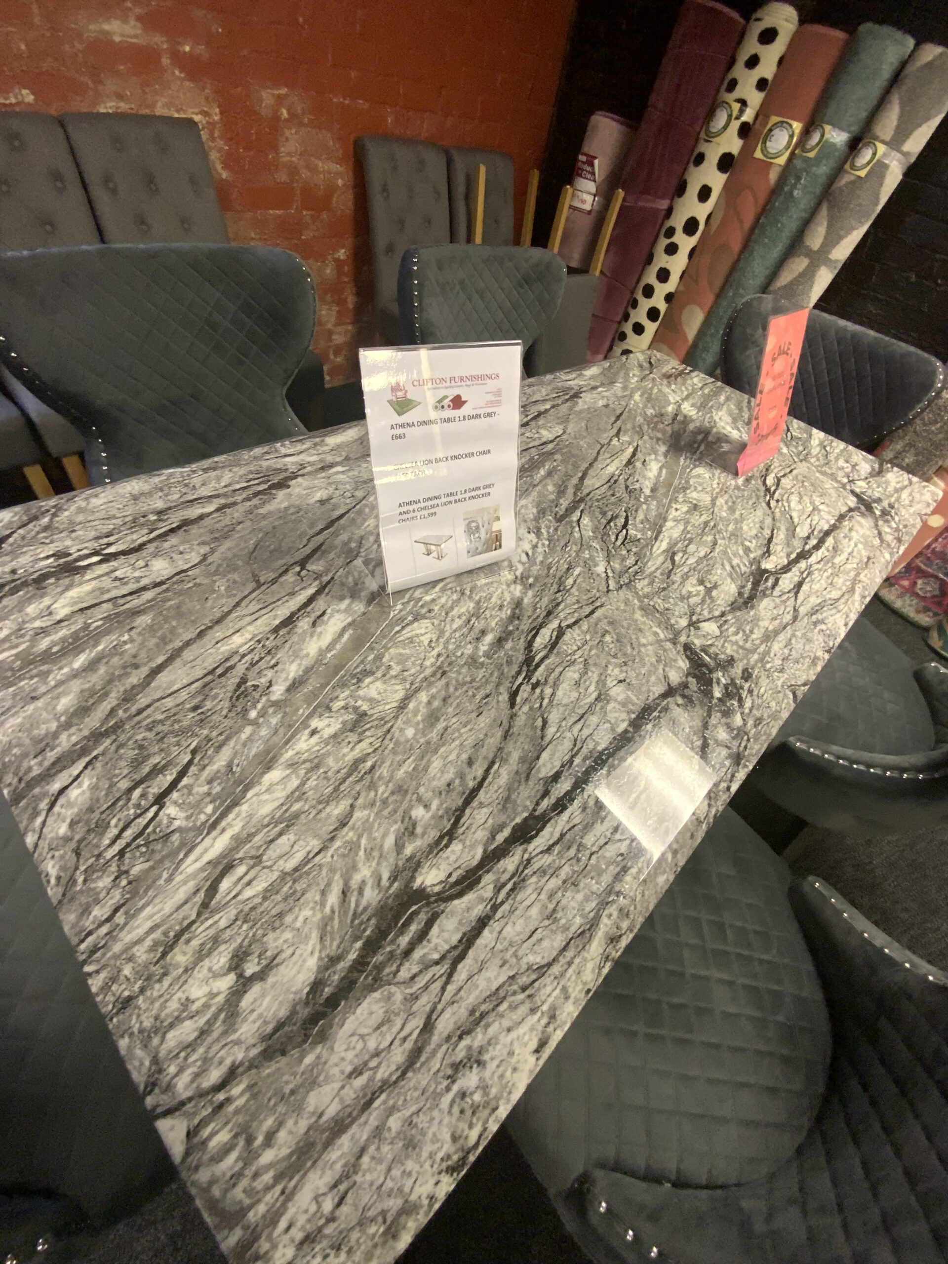Athena Dining Table 1.8 Dark Grey - Image 3